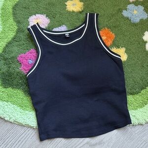 Uniqlo ribbed cropped bra top - navy